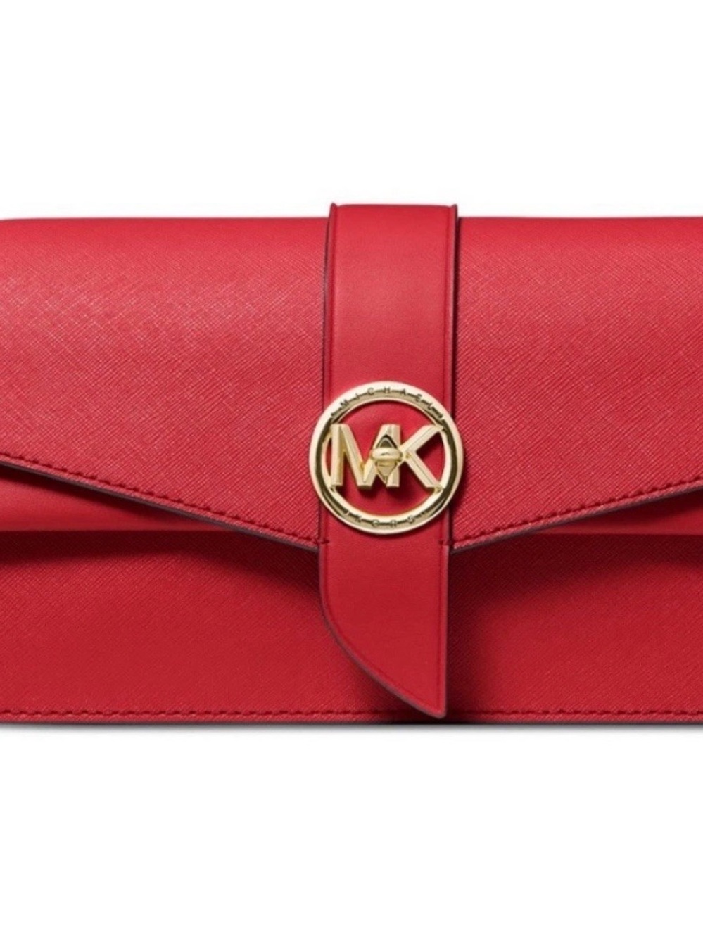 Michael Kors Greenwich Saffiano Leather Shoulder Bag – Crimson – Never Used